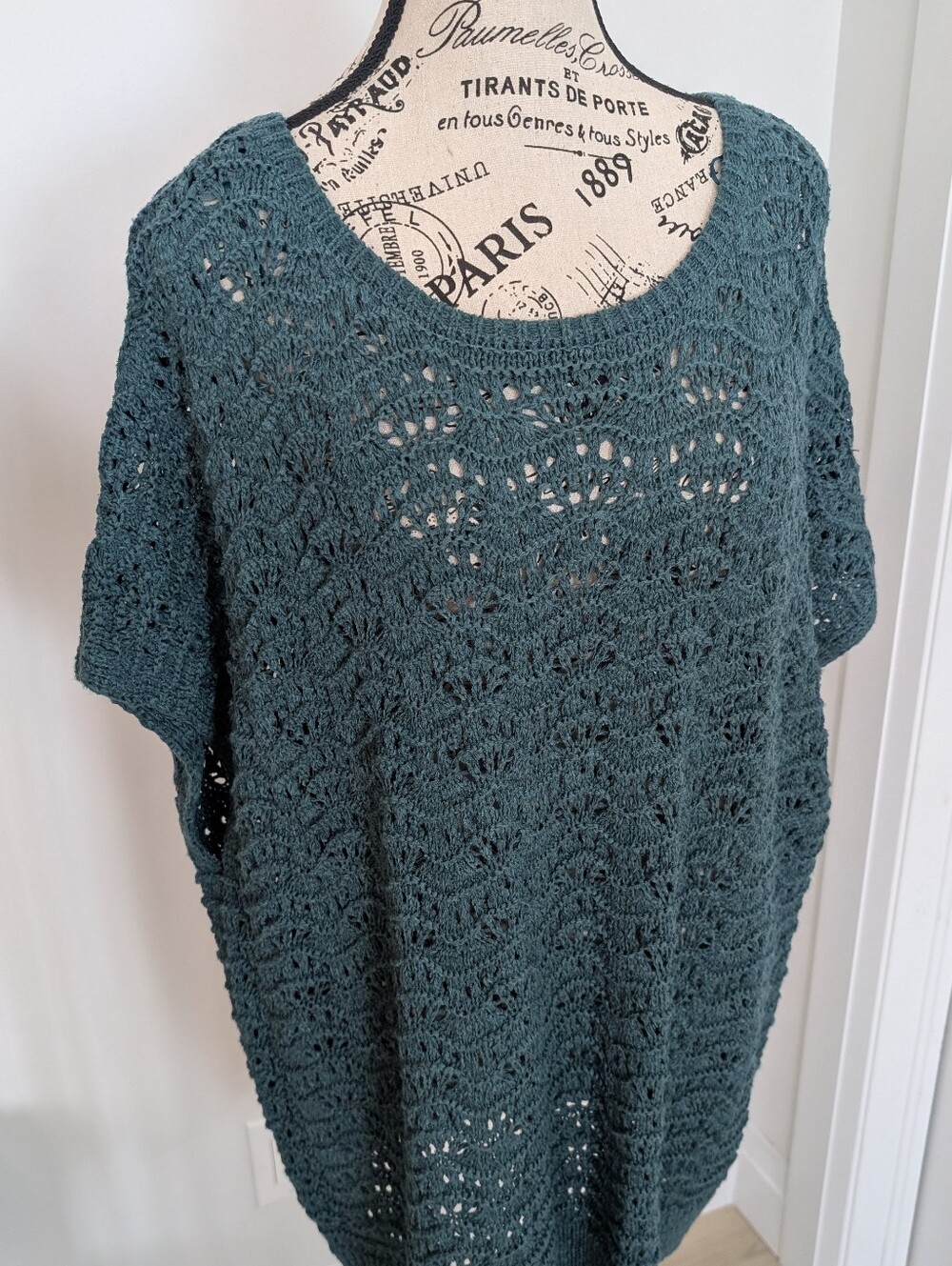 JOIE | Women's Teal Domain Sleeve Stretchy Open Knitted Sweater - Picture 2 of 6